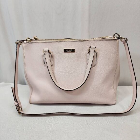 Kate Spade Women's Light Pink Laurel Way Leighann Saffiano Leather Satchel Bag - Picture 2 of 13